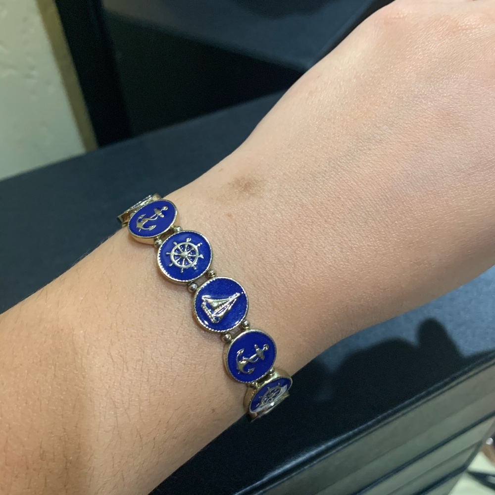 Nautical Theme Navy and Gold Bracelet